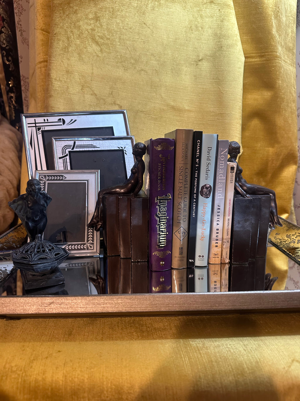 Vintage Art Deco Picture Frame Collection - Reverse-Painted Glass with Geometric Designs